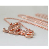 BIGBING Pink Golden Love Pendant Necklace Women Chains Jewelry