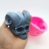 Devil Horns Skull Silicone Mold Keychain Resin Epoxy Craft Polymer Clay DIY