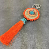 Boho Silk Tassel Keychain Pendant Women Bags Colorful Trinket