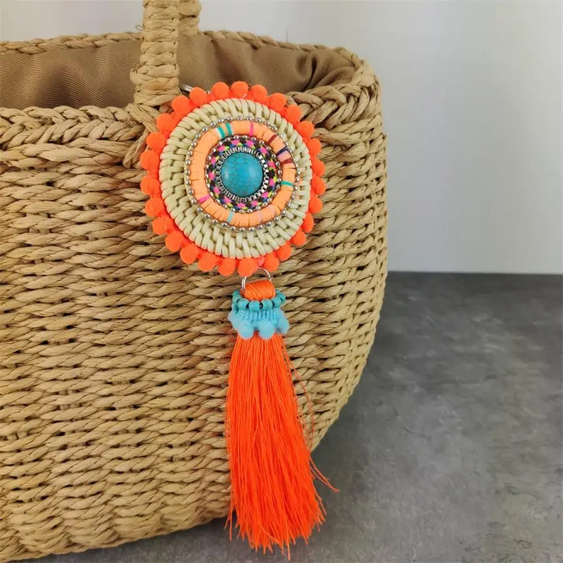 Boho Silk Tassel Keychain Pendant Women Bags Colorful Trinket
