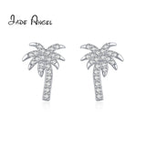 925 Silver Coconut Palm Stud Earrings - Creative Women's Jewelry