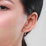 925 Silver Flowers Branches Ear Stud Women Wedding Engagement Jewelry
