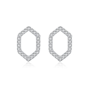 925 Silver Rhombus Diamond Stud Earrings