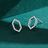 925 Silver Rhombus Diamond Stud Earrings