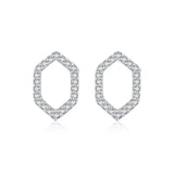 925 Silver Rhombus Diamond Stud Earrings