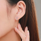 925 Silver Rhombus Diamond Stud Earrings