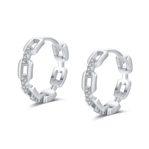 925 Silver Chain Micro Set Diamond Earrings Wedding Gift