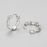 925 Silver Chain Micro Set Diamond Earrings Wedding Gift