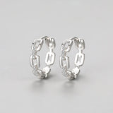 925 Silver Chain Micro Set Diamond Earrings Wedding Gift