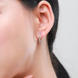 925 Silver Chain Micro Set Diamond Earrings Wedding Gift