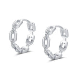 925 Silver Chain Micro Set Diamond Earrings Wedding Gift