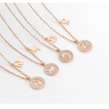 Initials Necklace 925 Sterling Silver A-Z Alphabet Pendant Necklace