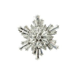 Christmas Snow Brooch Zircon Suit Dress Small Pin Party Gift