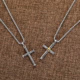 Cross Necklace X Line Pendant Retro Unisex Necklace