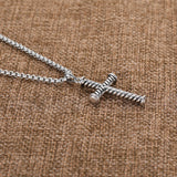 Cross Necklace X Line Pendant Retro Unisex Necklace