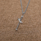 Cross Necklace X Line Pendant Retro Unisex Necklace