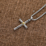 Cross Necklace X Line Pendant Retro Unisex Necklace