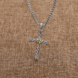 Cross Necklace X Line Pendant Retro Unisex Necklace
