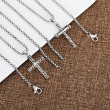 Cross Necklace X Line Pendant Retro Unisex Necklace
