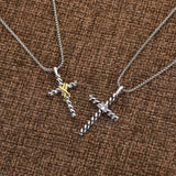 Cross Pendant Necklace Zircon Punk Ladies Men's Jewelry Anniversary Gift