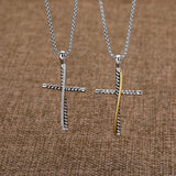 Cross Pendant Necklace Zircon Punk Ladies Men's Jewelry Anniversary Gift