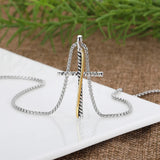 Cross Pendant Necklace Zircon Punk Ladies Men's Jewelry Anniversary Gift