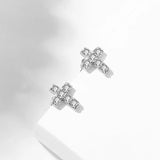 925 Silver Diamond Stud Earrings Wedding Gift Jewelry