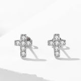 925 Silver Diamond Stud Earrings Wedding Gift Jewelry