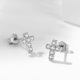 925 Silver Diamond Stud Earrings Wedding Gift Jewelry