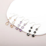 Gemstone Drop Earrings 14K Yellow Round Classic Pendant Boho 925 Sterling Silver
