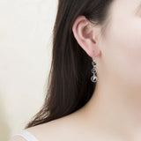 Gemstone Drop Earrings 14K Yellow Round Classic Pendant Boho 925 Sterling Silver
