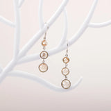 Gemstone Drop Earrings 14K Yellow Round Classic Pendant Boho 925 Sterling Silver