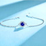 925 Sterling Silver Sapphire Bracelet Wedding Engagement