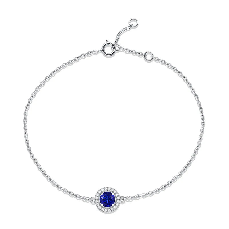 925 Sterling Silver Sapphire Bracelet Wedding Engagement