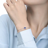 925 Sterling Silver Sapphire Bracelet Wedding Engagement