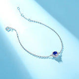 925 Sterling Silver Sapphire Bracelet Wedding Engagement