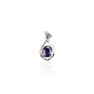 Zircon Stone Pendant Necklace 925 Sterling Silver Fine Jewelry