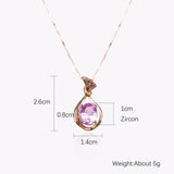 Zircon Stone Pendant Necklace 925 Sterling Silver Fine Jewelry