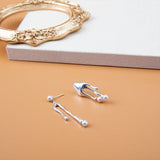 925 Sterling Silver Irregular Pearl Drop Earrings