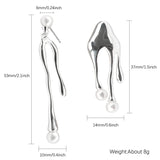 925 Sterling Silver Irregular Pearl Drop Earrings