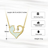 S925 Silver Necklace Heart Of Love Pendant With Opal Stone