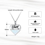 S925 Sterling Silver Heart Of Love Opal Necklace For Women