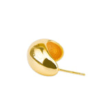 925 Silver Gold-plated Beans Shape Stud Earrings for Women