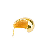 925 Silver Gold-plated Beans Shape Stud Earrings for Women