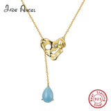 925 Silver Necklace Aquamarine Pendant 14K Jewelry
