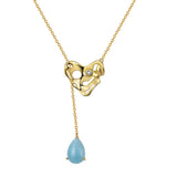925 Silver Necklace Aquamarine Pendant 14K Jewelry