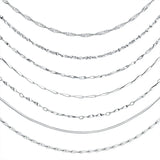 925 Silver Box Chain Necklace for Women 18 inch
