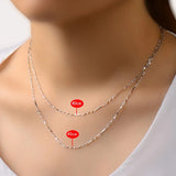 925 Silver Box Chain Necklace for Women 18 inch