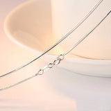 925 Silver Box Chain Necklace for Women 18 inch