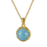 JADE ANGEL925 Silver Necklace Sky-Blue Aquamarine Pendant